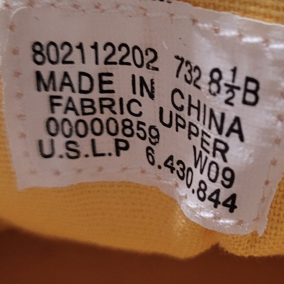 Ralph Lauren Cap-Toe Low Top Canvas Women Sneakers Size 8.5, Yellow - Picture 4 of 5